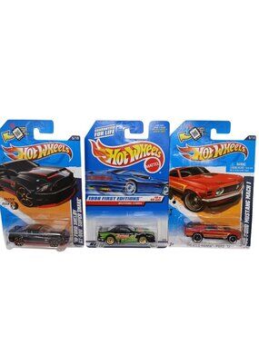 3 Hot Wheels Ford Mustang Mach1 GT-500 Super Snake DieCast Cars NEW #D-49